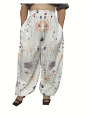  Boho Pants Women's Plus Floral Print Harem Pants