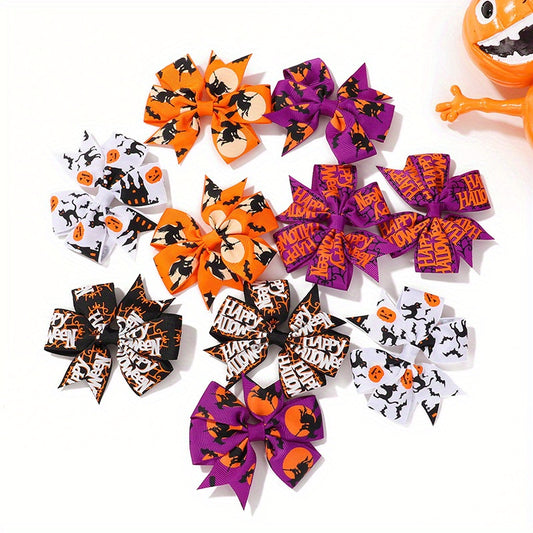 10pcs Halloween Bow Hair Clip Hair Accessories For Baby Girls
