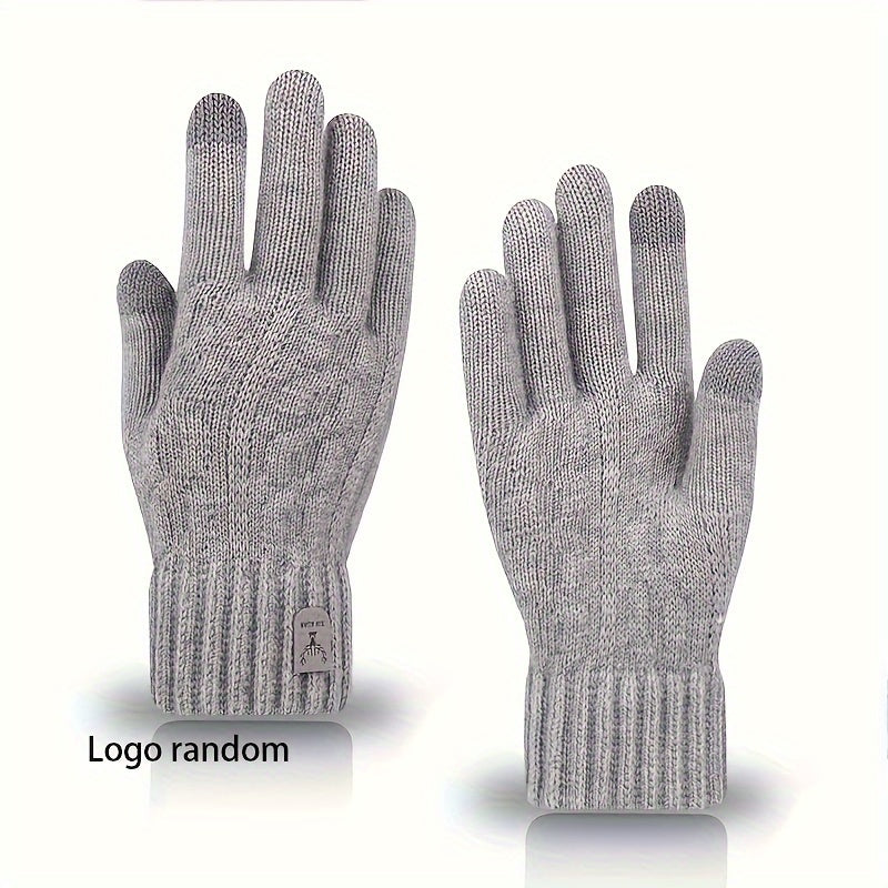Men's Winter Touch Screen Gloves Thickened Warm Knitted Coldproof Windproof Glov