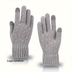 Men's Winter Touch Screen Gloves Thickened Warm Knitted Coldproof Windproof Glov
