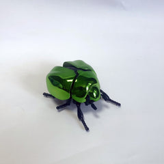 Spring Driven Beetle Toy with Articulated Wings for Home Garden Car