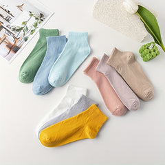 9 Pairs Comfy Breathable Short Socks Women's Stockings Hosiery