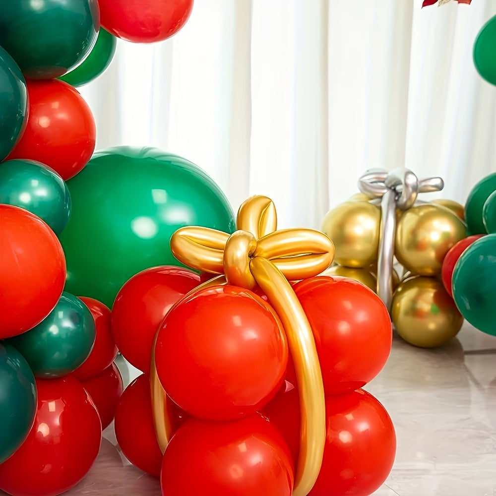 Christmas Balloon Garland 157pcs Green Red Golden Confetti Balloons
