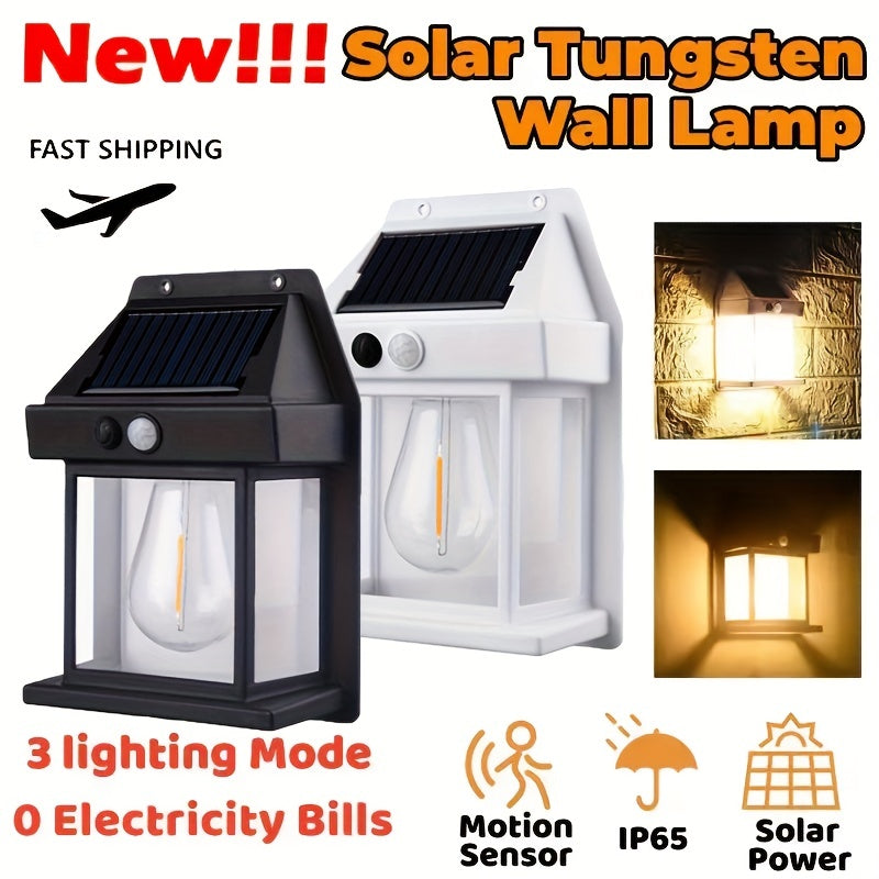 Solar Wall Light Outdoor Waterproof Tungsten Lamp Induction Garden Light