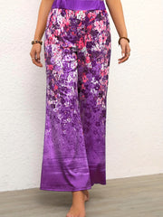 Floral Print High Rise Flare Leg Pants