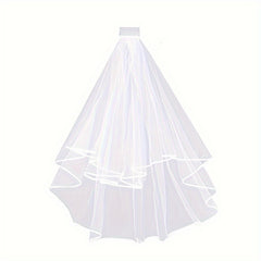 Polyester Double Layer Bridal Wedding Veil with Comb