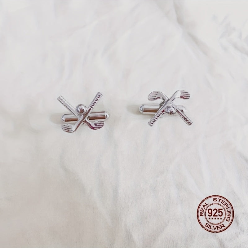 S925 Men's Golf Style Cufflinks