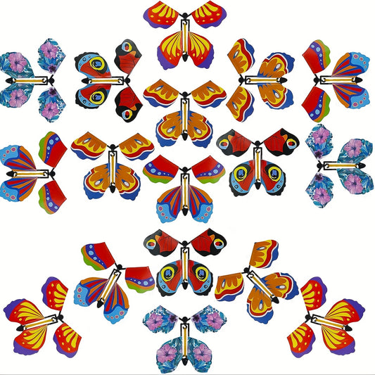 10pcs Magic Surprise Butterflies Leather Band Power Flying Toy Bookmark Gift