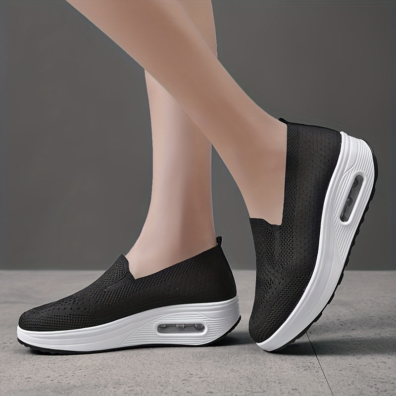 Women's Mesh Sneakers Casual Wedge Heel Shoes Lightweight Heightening Shoes