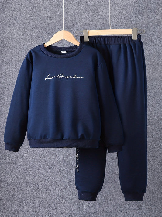 LOS ANGELES Boys Graphic Print Sweatshirt & Sweatpants Set