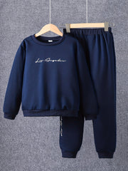 LOS ANGELES Boys Graphic Print Sweatshirt & Sweatpants Set