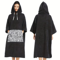 Microfiber Hooded Towel Soft Beach Wrap with Pocket