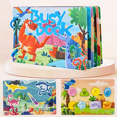 Kids' Sensory Activity Busy Book with Animals & Dinosaurs