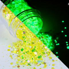 Glow in the Dark Chunky Glitter Sequins for Body Face Hair Nails