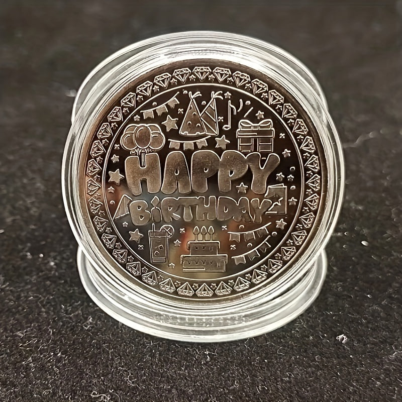 Colorful Birthday Cake Coin Metal Crafts For Collection
