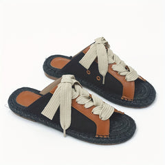 Women's Espadrille Lace Up Flat Summer Sandals