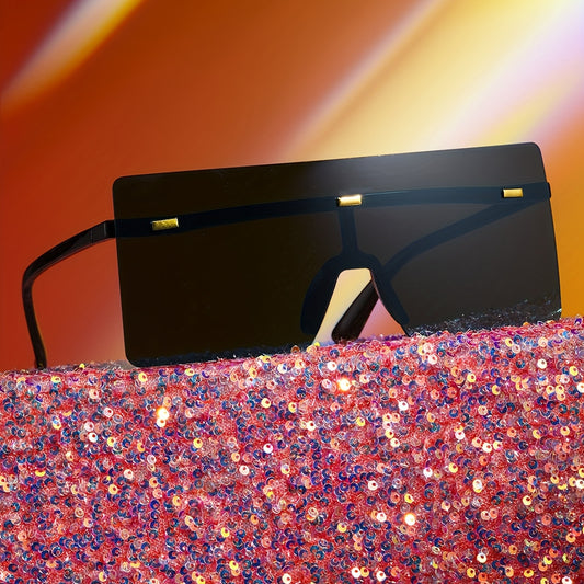 Y2K Oversized Rimless Shield Sunglasses UV400