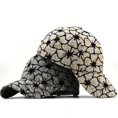 Flower Pattern Baseball Cap Lightweight Sun Hat Adjustable Dad Ha