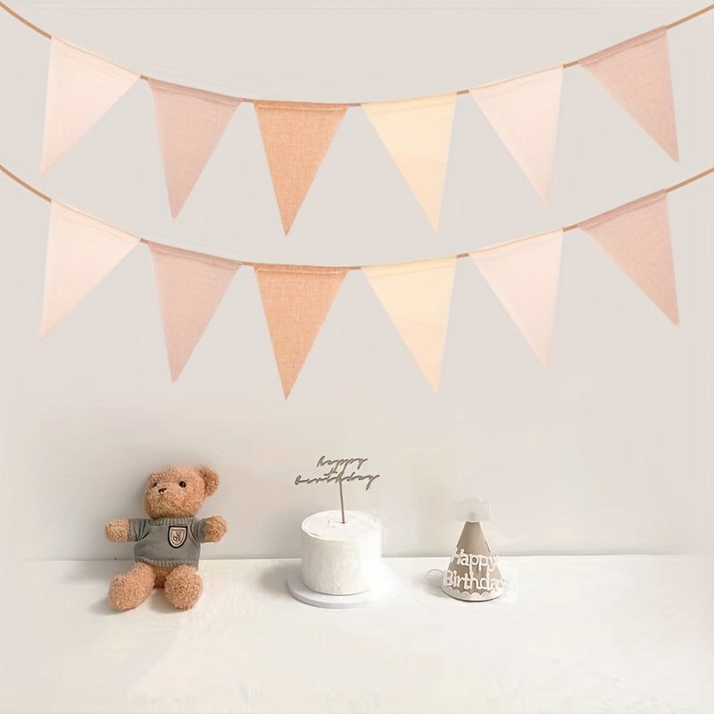 12pcs Burlap Lace Triangle Flag Wedding Party Decor