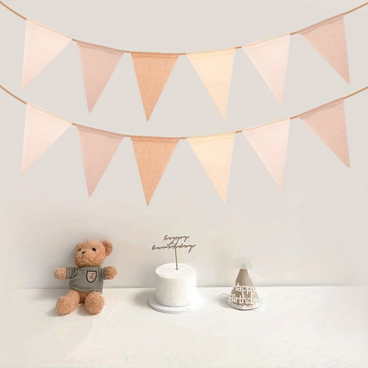 12pcs Burlap Lace Triangle Flag Wedding Party Decor