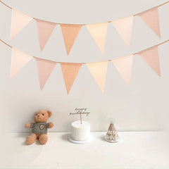 12pcs Burlap Lace Triangle Flag Wedding Party Decor
