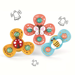 3pcs + 1pc Suction Cup Spin Toys for 1 Year Old Boys & Girls