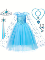 5pcs Girls Princess Costume Party Dress Set with Accessories