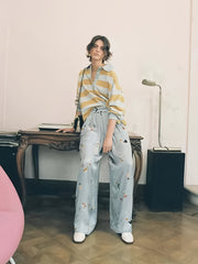 Women's Plus Floral Print Wide Leg Trousers