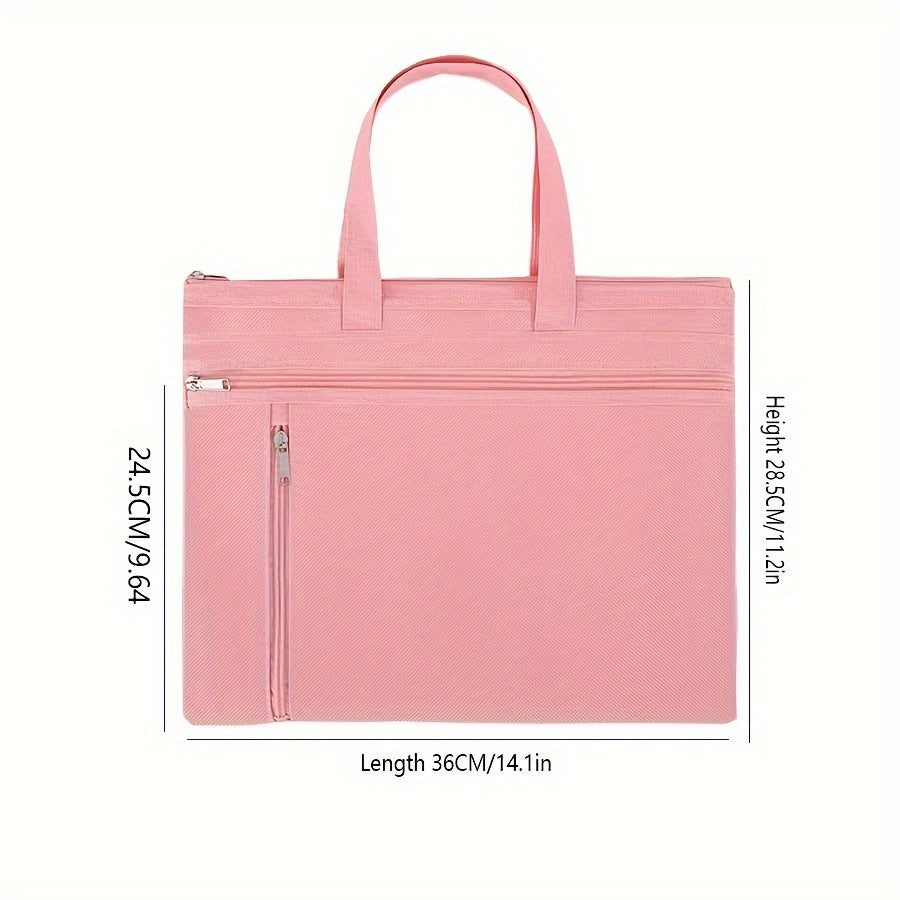 Layer Zipper Handbag For File Storage And Carrying