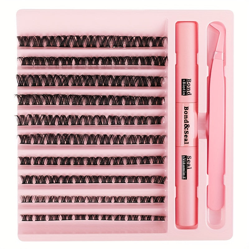 DIY Curly Lash Clusters Eyelash Extension Kit with Strong Hold Lash Glue