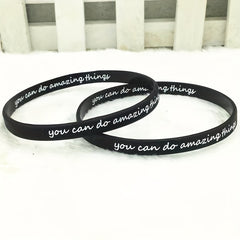 5pc Silicone Bracelets Set Inspirational Rubber Band Wristbands Motivation Jewel