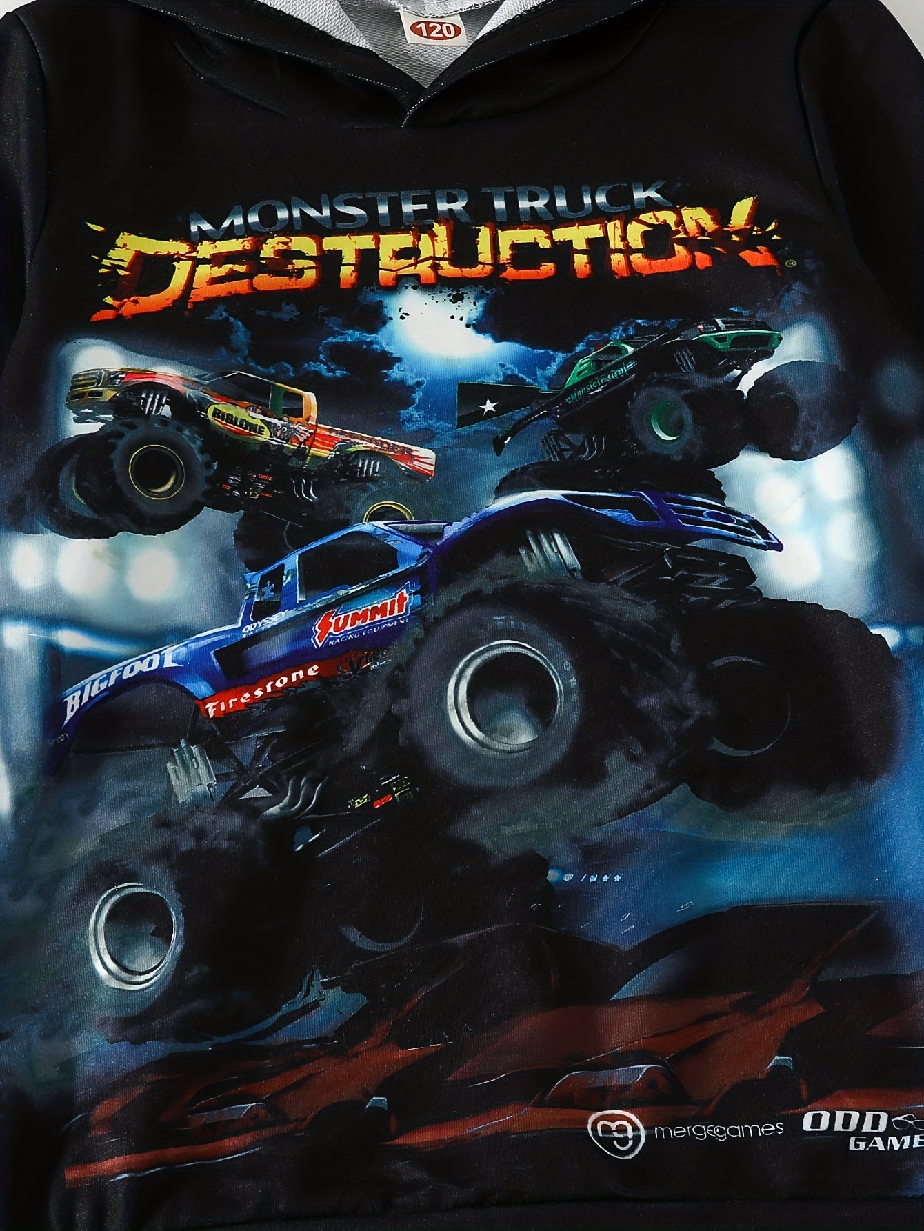 Off Road Vehicle 3D Print Boys Hooded Sweatshirt