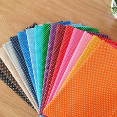 20pcs Multicolor Polka Dot Cotton Fabric Patchwork Cloth for DIY Crafting