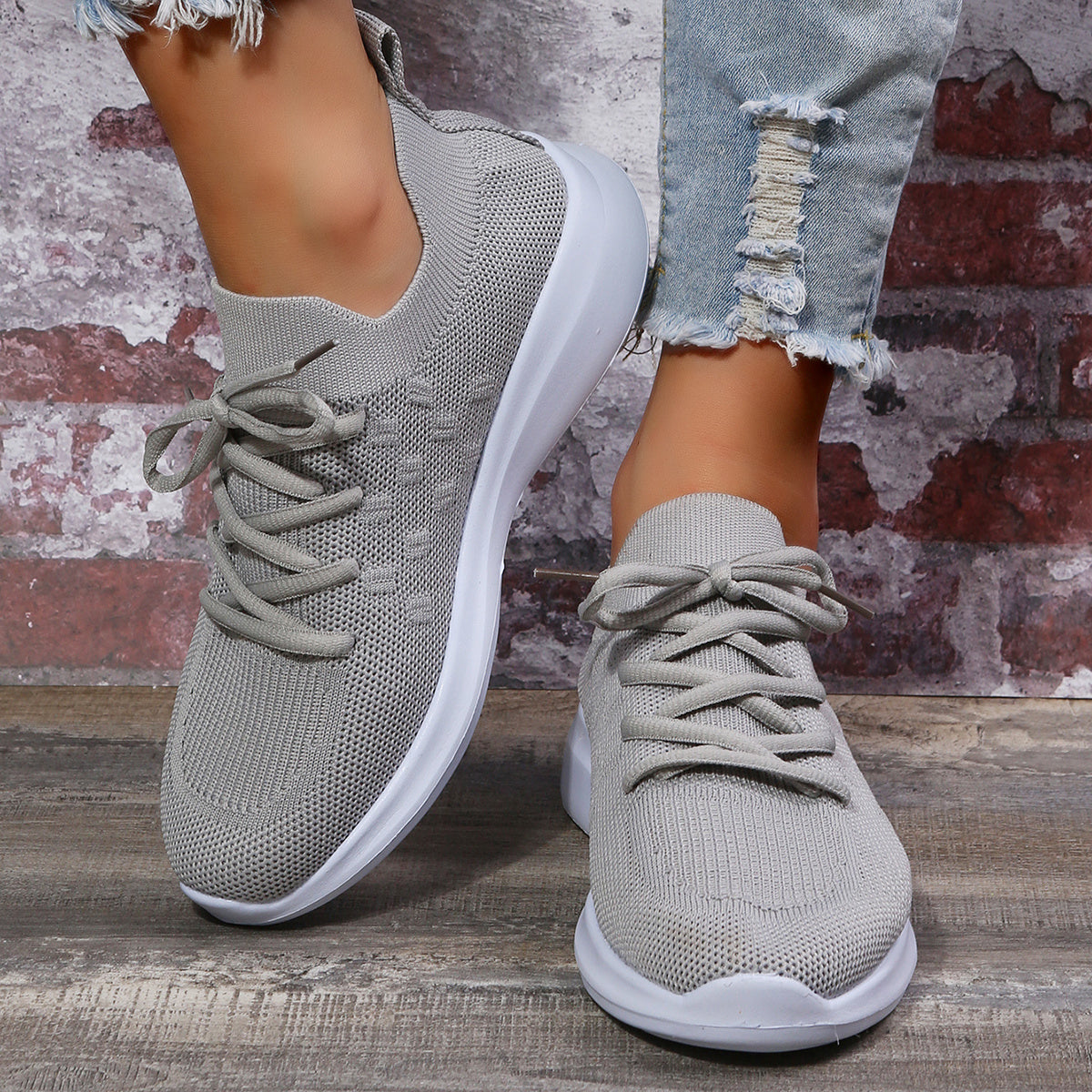 Women's Casual Flying Woven Sneakers Breathable Running Shoes