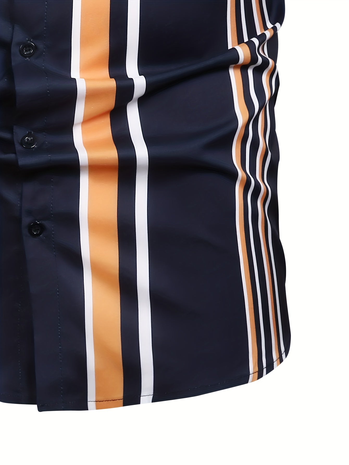 Men's Striped Lapel Shirt