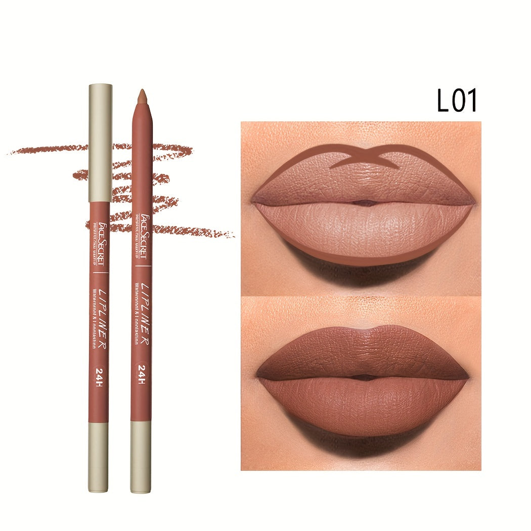 3 Pcs Nude Lip Liner Set Matte Finish Waterproof Long Lasting Gift Set