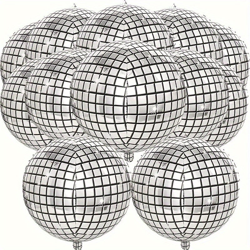 2pcs Disco Ball Balloons Metallic Mirror Balloon Dance Party Decor