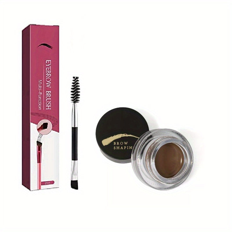 4D Hair Contouring Eyebrow Brush + Gel Powder Dark Brown