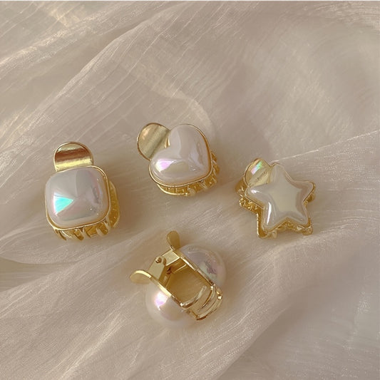 Lustrous Pearl Hair Clips Sweet Metal Barrette Hair Accessory