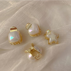 Lustrous Pearl Hair Clips Sweet Metal Barrette Hair Accessory