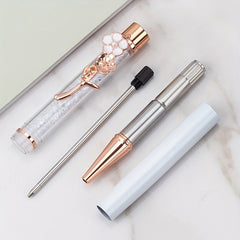 Metal Copper Quicksand Pen Flower Decoration Office School