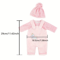Pink Doll Clothes Set for 17 inch Dolls Jumpsuit Outfit