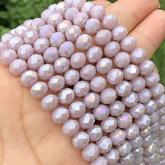 AB Violet Purple Rondelle Crystal Glass Beads Jewelry Making Spacer Beads
