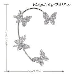 Sparkle Butterfly Ear Clip Temperament Jewelry For Women Girls