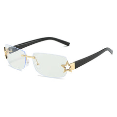 Punk Rimless Star Sunglasses Y2K Sun Glasses Women UV400