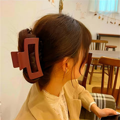 Geometric Frosted Hair Claw Clip Strong Hold Grip