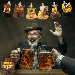 8pcs Western Cowboy Centerpieces for Tables