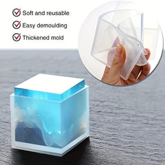 5pcs Resin Silicone Epoxy Pouring Mold DIY Cube for Casting Candle Soap