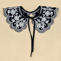 Embroidery Tie up Shoulder False Collar Classic Beauty Dickey Collar