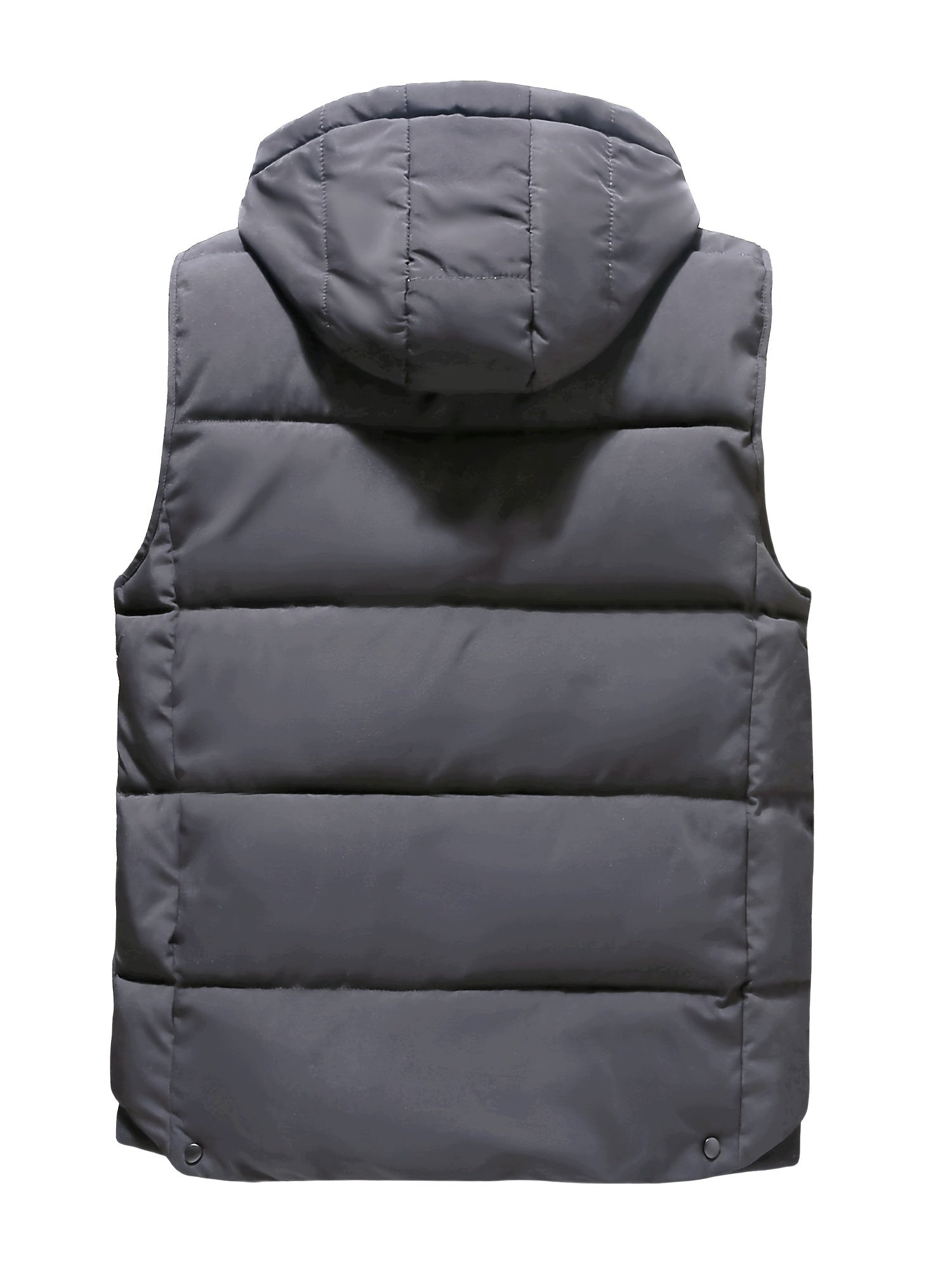 Men Sleeveless Down Thermal Hooded Vests Jackets Zipper Outdoor Winter Casual